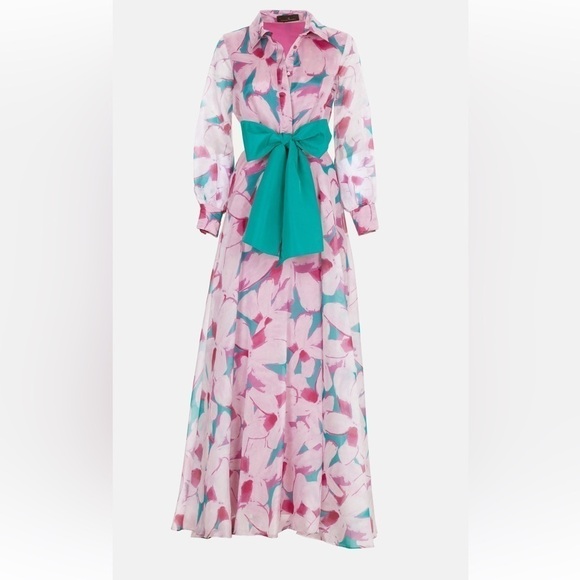 Carolina Herrera Azalea Organza Shirt Dress without GREEN TIE - Picture 3 of 11